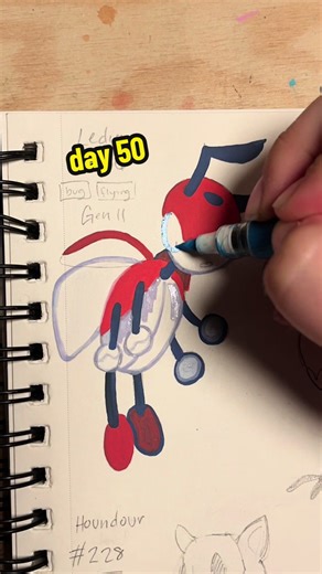 Drawing All Pokémon: Ledian Illustration on Day 50