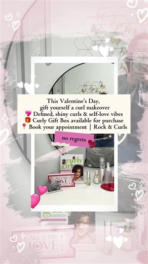 ✨ This Valentine’s Day, gift yourself a curl makeover 💖 Defined, shiny curls & self-love vibes 🎁 Curly Gift Box available for purchase 📍 Book your appointment | Rock & Curls CurlyHairLove #ValentinesCurls #CurlyHairSpecialist #SelfLoveCurls #curlyhairmakeover @Eli🌻