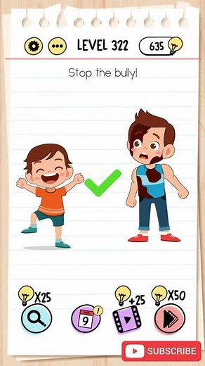 Brain Test Level 322 Stop the Bully Walkthrough