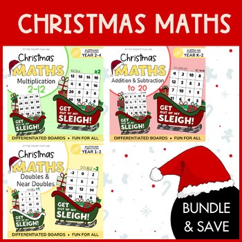 Christmas Maths Games: Addition Subtraction Doubles Near Double Multiplication