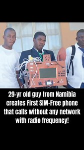 1.8K reactions · 11 shares | END OF TELECOM INDUSTRY? 29-yr old Namibian inventor, Simon Petrus, has developed a SIM-free phone that works without airtime or mobile networks, using radio frequency technology for free calls. This innovative device can make calls without a SIM card or network connection, offering a solution for areas with limited or no network coverage. | Artificial Intelligence News | Facebook