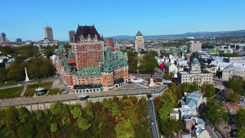 Κεμπέκ Σίτι, Καναδάς: Μια ματιά στο Château Frontenac από drone