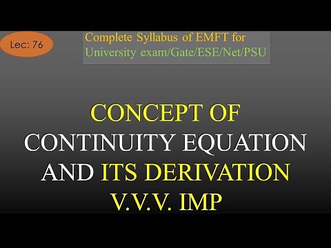 EMFT | Lec-76 | Continuity Equation with Derivation | R K Classes | Join Telegram 4 PDF Notes |