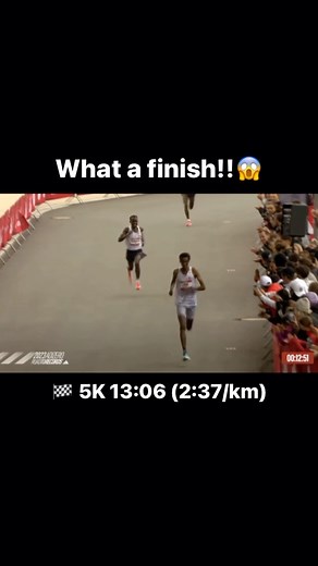 Marathon Handbook on Instagram: "Incredible finish at the Adidas ADIZERO ROAD TO RECORDS 5k 2023 held at the Adidas headquarters in Herzogenaurach  Yomif KEJELCHABirhanu BALEW 13:06 (2:37/km).  SPECTACULAR . . . . #run #runner #running #record #adidas #adizero #5k #marathon #10k #halfmarathon #incredible #spectacular #athlete #viral #runrunrun"