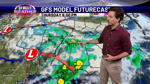 More showers and perhaps thunderstorms this week, but first a temporary cooldown and only scattered shower activity. Chase has the latest here this morning. | Tennessee Valley Weather