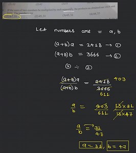 If the sum of two numbers be multiplied by each separately, the... | Filo