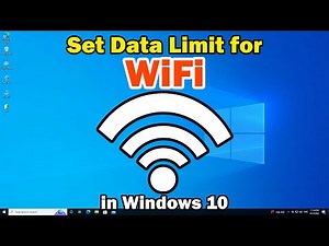How to Set Data limit for WiFi Connection in Windows 10 Pc or Laptop