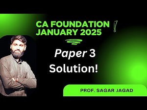CA Foundation Maths January 2025 answer key| Full solution of ICAI Paper 3