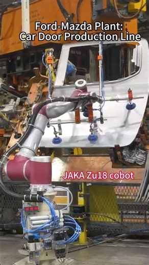 Industrial & Collaborative Robots Work Together in Car Door Production Line