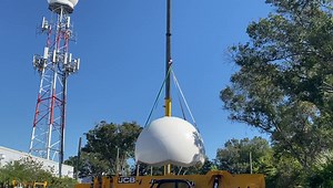 19 reactions | We love shiny things! Look at the new radome going up on the tower! #Klystron9 | Spectrum Bay News 9 Weather | Facebook