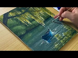 Relaxing Lake Painting Tutorial - Easy Acrylic Art for Beginners