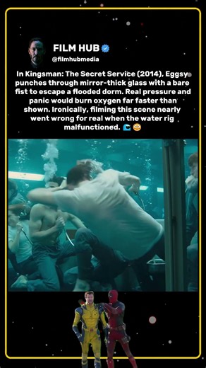 In Kingsman: The Secret Service (2014), the flooded room breaks more than glass