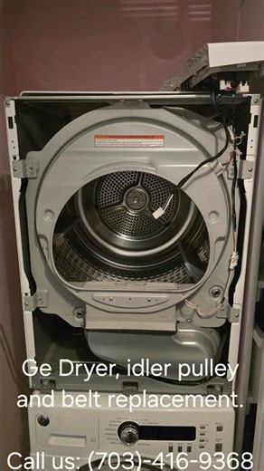 Ge dryer, idler pulley and belt replacement #geappliances #dryer #arlingtonva #workhard #jobsite