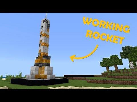 How to make a Working Rocket (survival friendly) - Minecraft Bedrock [MCPE, Win10, Console]