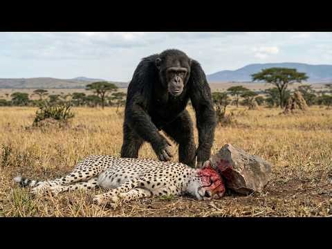 UNBELIEVABLE BATTLE: Angry Chimpanzee Vs Ghost Cheetah || WHO WINS? | Animal Fight | Animal Battles