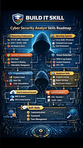 Cyber Security Analyst Roadmap 2026 | Skills Required for Cyber Security Job #cybersecurity #shorts