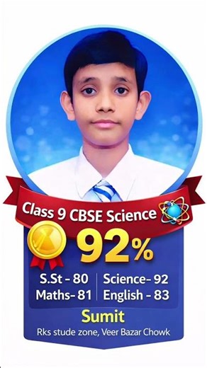 Class 9th science topper