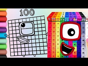 NUMBERBLOCK 100 Drawing and Coloring For Kids | How To Draw Easy Art Ideas