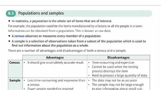 爱德思Alevel 统计S2 chapter 6 抽样与抽样分布 sampling and sampling distributions