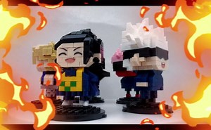 5 JJK Jujutsu Battle Figures Building Blocks Set, 2IN1 Sitting&Standing Cute Popular Spell Kaisen Characters Brick Micro Headz, Japanese Manga Merch Ideal Valentine's Day Gift for Adult Teen 961PCS
