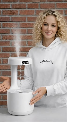 Anti Gravity Water Drop Humidifier: Upgrade Ultrasonic Anti Gravity Humidifier with LED Clock Display, Cool Mist Air Humidifier with Night Light for Home Bedroom Office (White) https://amzn.to/4pNTnjo