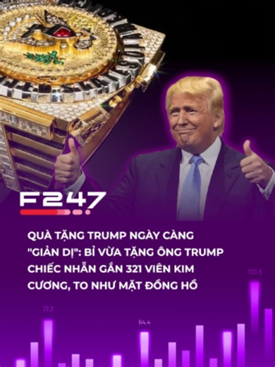 Ông Trump nhận nhẫn 321 viên kim cương sau quyết định thuế