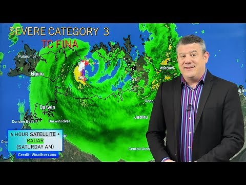 Darwin: Severe Tropical Cyclone Fina tracking directly to city today