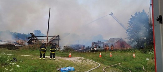 Barn fire in Wisconsin extinguished after numerous crews respond as flames spread to multiple buildings