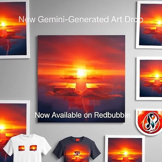 New Drop: A Sunset Reimagined in Geometry and Light Check it out here: https://www.redbubble.com/people/DaveLumAI/explore?asc=u&page=1&sortOrder=recent | Lumaiere.com | Facebook