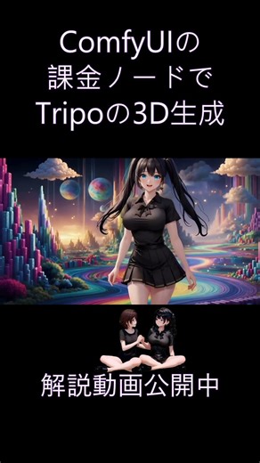 「ComfyUIの課金ノードでTripo v3 0試してみた」手順解説中 #tripo #comfyui #3d
