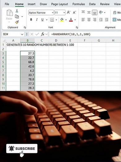 Generate Random Numbers Like a Pro—Excel RANDARRAY! #excel #spreadsheetmagic #microsoftexcel