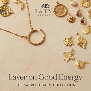 ✨Tell your story with our Sacred Charm Collection! ✨ Handcrafted with love, each charm is imbued with unique spiritual significance and beauty. Created with intention and purpose, they radiate positive energy and healing vibes. Our charms are symbolic of your inner strength, connection to the universe, and journey in life. Shop our collection now to inspire and empower you every day! | Satya Jewelry