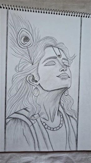 Shree Krishna ki ek pyaari si drawing #srikrishna #sketch #drawing