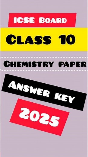 icse board class10 chemistry paper answer key 2025 | chemistry icse class 10 paper 2025 solution