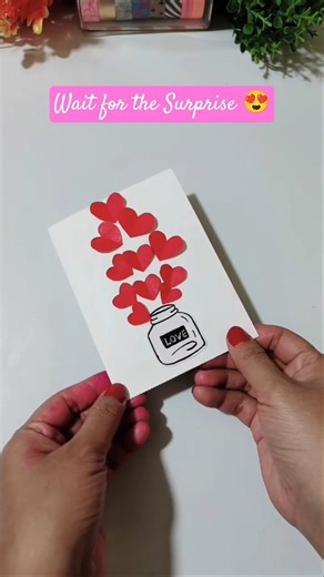 3D Heart Explosion Card 💌 Easy Valentine DIY #valentinesday #diy #craft #shortsvideo #papercraft