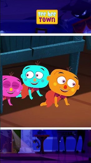 Yellow, Blue And Pink Zombies Under The Bed #shorts #skeletons #teeheetown