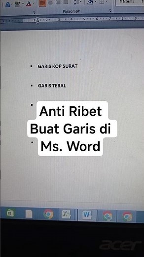 Cara cepat dan mudah membuat garis di Ms. Word #tips #tutorial #trendingshorts #trending #viral