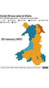 Wales' case rate stands at 116.4 cases per 100,000 - the lowest since October and also the lowest of the UK nations | BBC Wales News