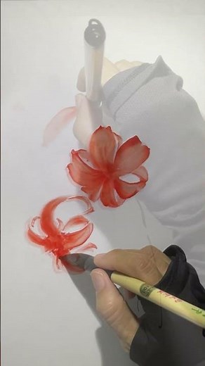 鬼百合の水墨画が初心者向けの理由はチャンネルで！Tiger Lily Painting Tips | Sumi-e with colors #sumie #水墨画 #zenart