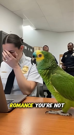 Officer calmly working… Parrot calmly destroying her dignity. 😂 🦜 “Can I sit on your LAP?” 👮‍♀️ “WHAT?!” 🦜 “I said LAPTOP! Why do YOU always think romance?” 🦜 “You’re not my type.” Three officers in the back? GONE. Laughing like hyenas. Only on Roastbeak. #Roastbeak #SavageParrot #FunnyReels #TalkingParrot #PoliceComedy #AIComedy #ViralReels2025 #LaptopJoke #ParrotRoast | RoastBeak