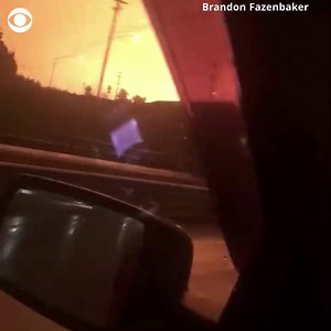 WATCH: A gasline explosion in Pennsylvania is lighting up the early morning sky and prompting nearby homes to be evacuated. https://cbsn.ws/2CCykh8 | CBS News