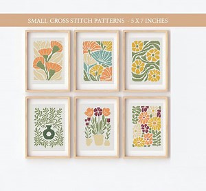 Modern Floral Cross Stitch Patterns: Boho Plant Set (PDF Pattern) - Etsy