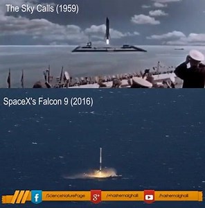 14K views · 271 reactions | Top: 1959 Soviet science-fiction film 'The Sky Calls'. Bottom: Elon Musk's SpaceX Falcon 9 landing, 2016. (via @YGalanter / Twitter) | Soviet Visuals | Facebook