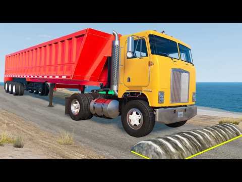 Trucks & Buses vs speed Bump Simulation #11 BeamNG Drive !