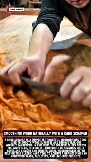 Smoothing Wood Naturally with a Card Scraper #woodworking #satisfying #carpentry