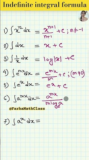 অনির্দিষ্ট সমকাল | indefinite integral formula part 1 | Class 12 #shorts #calculus #integration