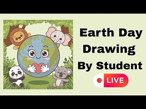 Cute Earth Day Drawing by Student | Save Earth