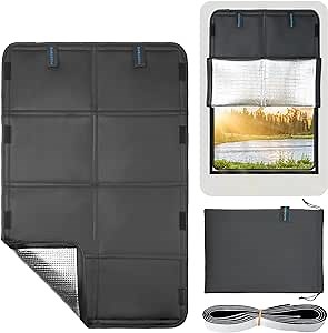 RV Window Shade,16 x 25 Inch RV Door Window Shade Cover, Block Sunlight Protect Privacy RV Shade, Black