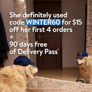 90 days free delivery $15 off your first four online grocery orders = more 💸 in your 👖 | Walmart Canada
