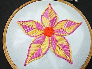 Hand Embroidery | Fantasy Flower Stitch | Brazilian Flower Embroidery |Brazilian Embroidery Tutorial
